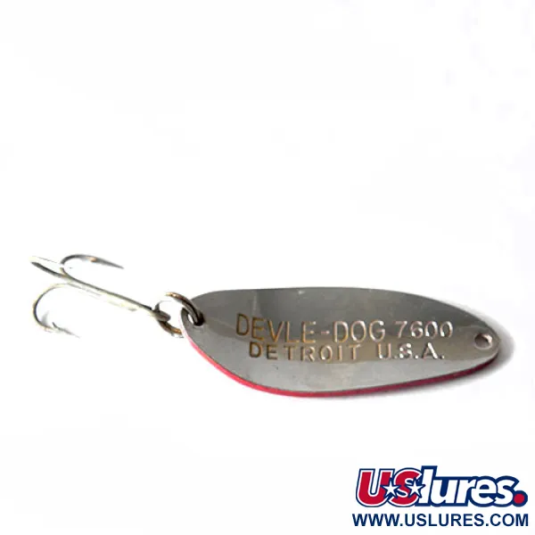 Dardevle Devle Dog Lepel, Rood / Wit, 10g, Vintage, #0169