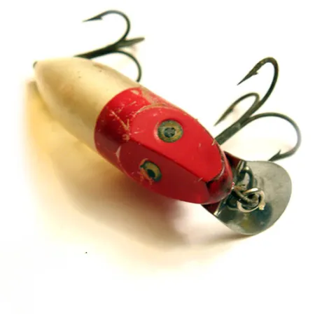 Heddon River Runt Spook Plug, Rood/Wit, 12g, Vintage, #0187