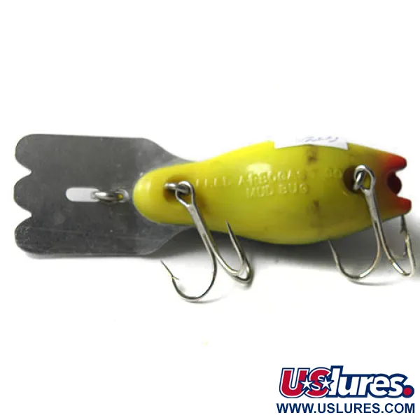 Mud Bug Fred Arbogast Plug, Groen/Geel/Grijs, 10g, Metalen lip, #0209