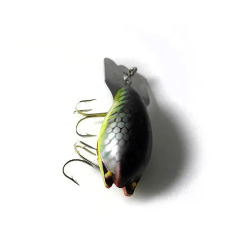 Mud Bug Fred Arbogast Plug, Groen/Geel/Grijs, 10g, Metalen lip, #0209