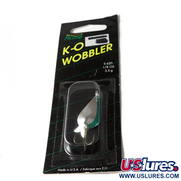 ACME K.O. Wobbler Lepel, Nikkel / Groen, 3.5g, Sonic Flipper Tail, #0215