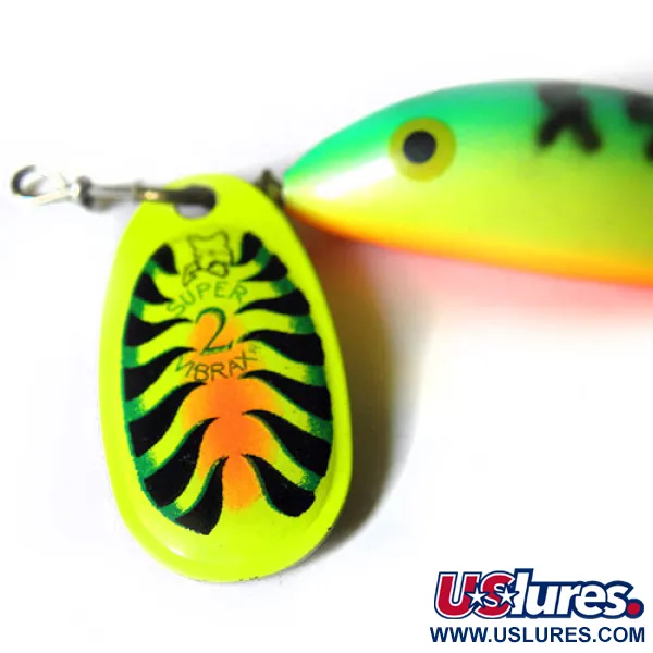 Blue Fox Super Vibrax 2 Minnow Spinner, Groen/Geel/Oranje, 8g, #0227