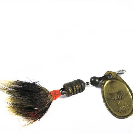 Mepps Aglia 1dressed Spinner, Messing, 3.5g, Haartail, #0353