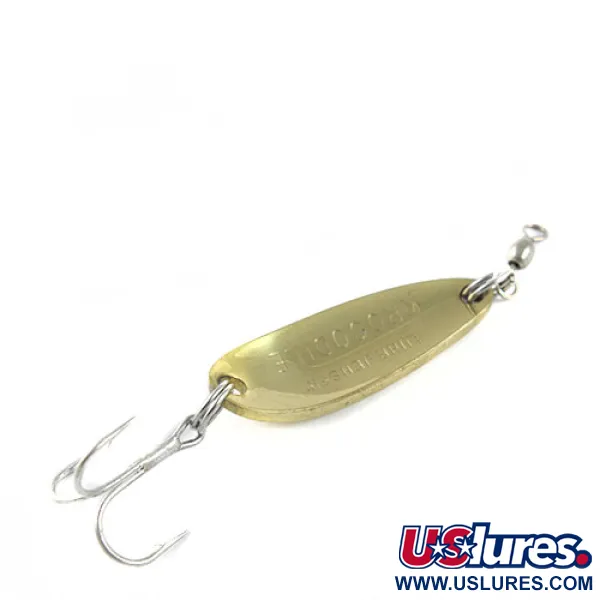 Luhr Jensen Krocodile Lepel, Goud / Oranje / Groen, 9g, verguld, #0493