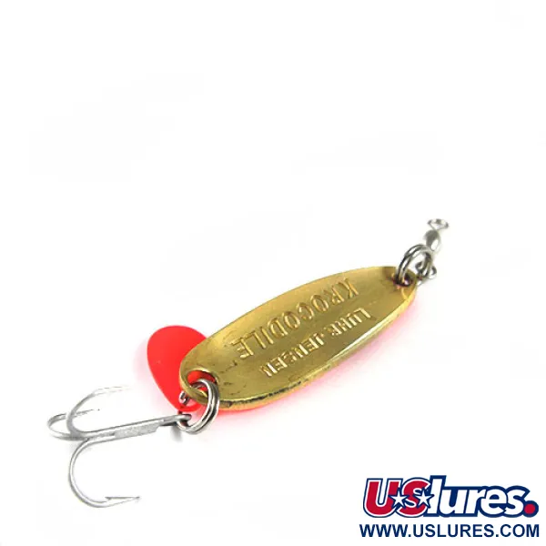 Luhr Jensen Krocodile Lepel, Oranje/Messing/Hologram, 9g, #0508