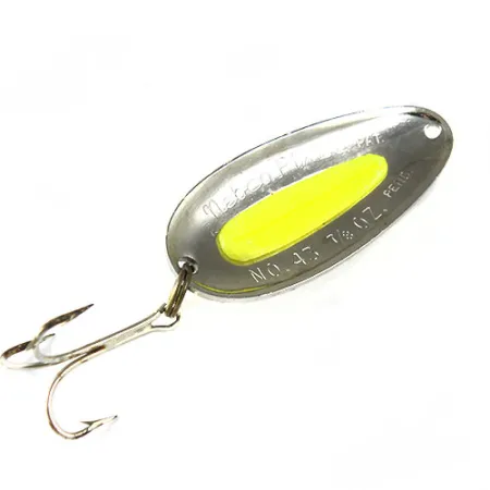 Nebco Pixee Lepel, Nikkel / Geel, 28g, Zalmeitje-inlay, #0510