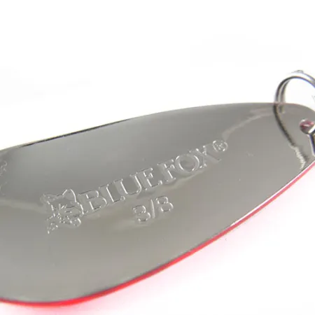Blue Fox Strobe Tear Drop Spoon Lepel, Rood/Wit, 11g, USA, #0540