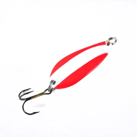 Blue Fox Strobe Tear Drop Spoon Lepel, Rood/Wit, 11g, USA, #0540