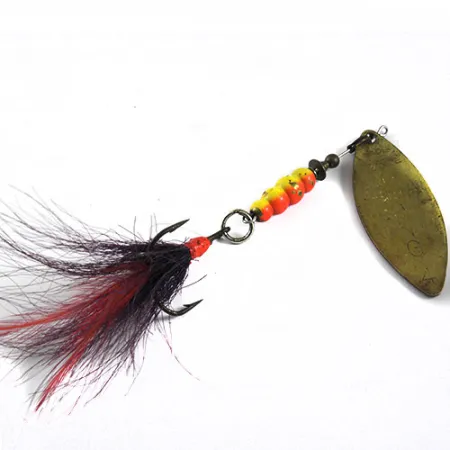 Mepps Aglia Long 4 Dressed Spinner, Goud / Oranje, 17g, #0667