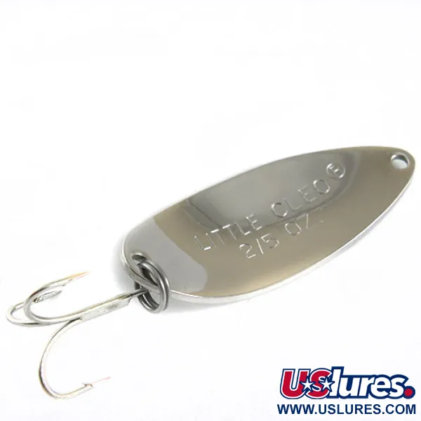 Acme Little Cleo Lepel, Nikkel / Groen, 11g, Originele dreg, #0672