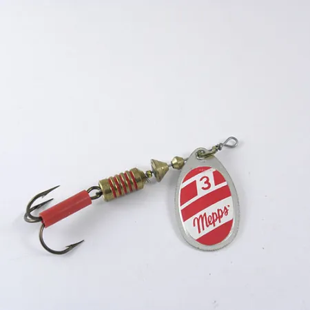 Mepps 3 Spinner, Wit / Rood, 7g, Vintage staat, #0715