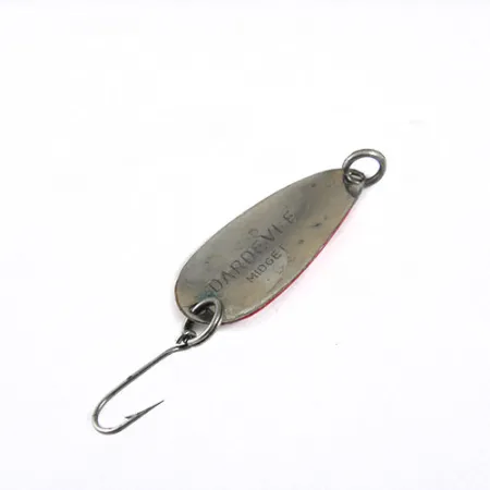 Dardevle Midget Trout Lepel, Rood/Wit, 2,5g, Nikkel Achterzijde, #0731