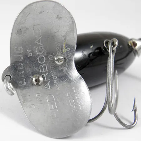 Fred Arbogast Jitterbug Oppervlakkunstaas, Nikkel / Zwart, 14g, #0807