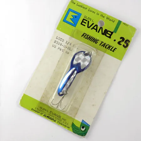 Glen Evans Loco Lepel, Nikkel / Blauw, 7g, Vintage USA, #0810