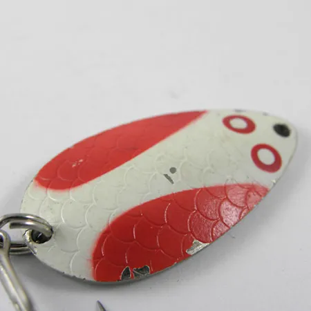 Wright & McGill Pay-Master Lepel, Rood/Wit/Nikkel, 7g, Vintage, #0941