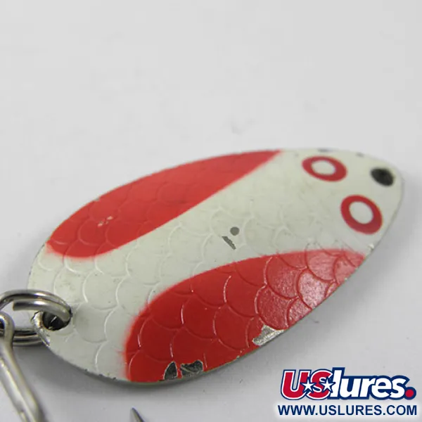 Wright & McGill Pay-Master Lepel, Rood/Wit/Nikkel, 7g, Vintage, #0941