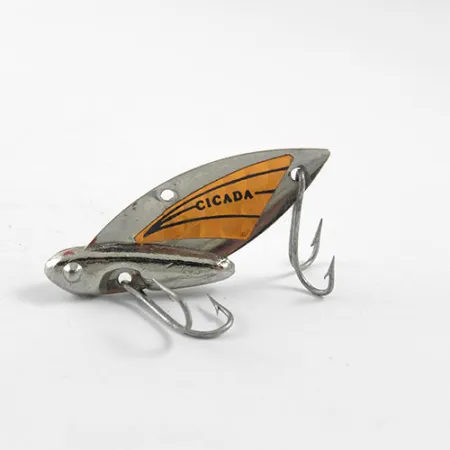 Reef Runner Cicada Blade Bait, Nikkel / Oranje, 6g, Dubbele Haken, #0965