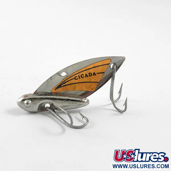 Reef Runner Cicada Blade Bait, Nikkel / Oranje, 6g, Dubbele Haken, #0965