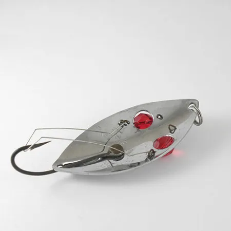 Hofschneider Weedless Red Eye Wiggler Lepel, Nikkel/Rood, 25g, #1002