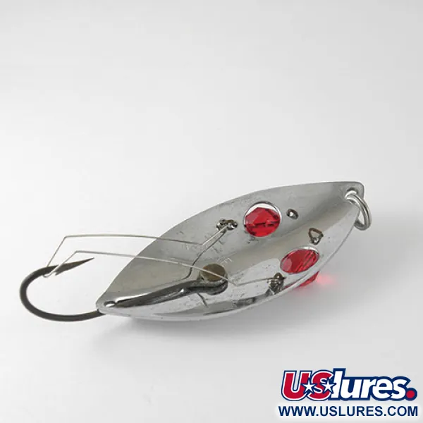 Hofschneider Weedless Red Eye Wiggler Lepel, Nikkel/Rood, 25g, #1002