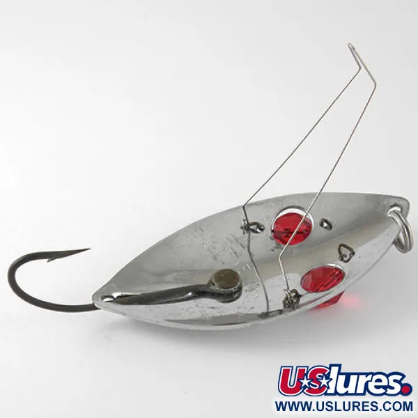 Hofschneider Weedless Red Eye Wiggler Lepel, Nikkel/Rood, 25g, #1002