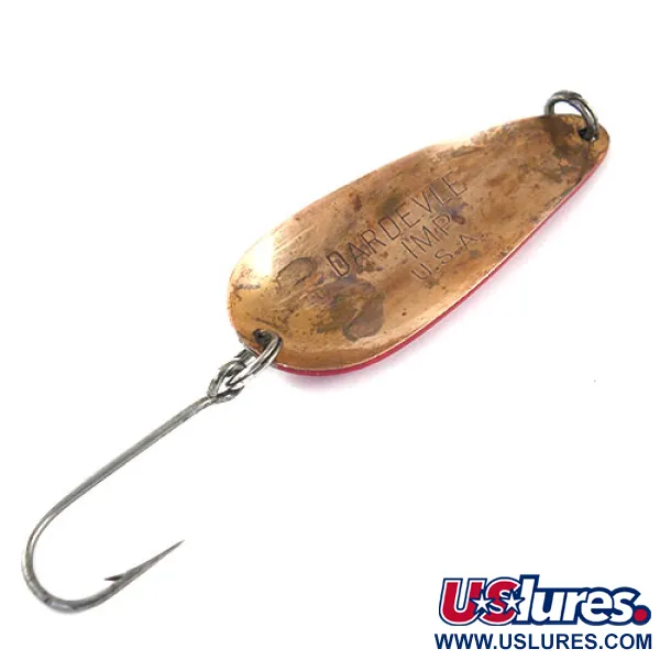 Eppinger Dardevle Imp Lepel, Rood/Wit/Koper, 11g, Vintage, #1033