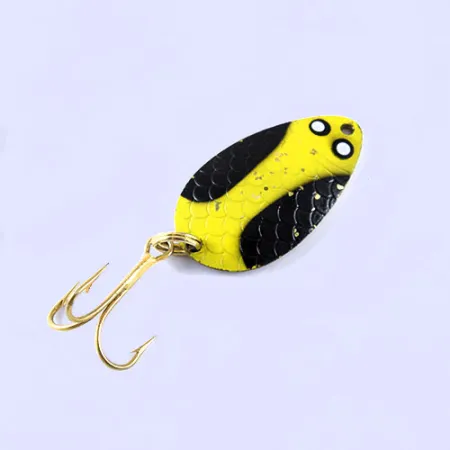 Wright & McGill Pay-Master Lepel, Geel/Zwart/Messing, 7g, #1054