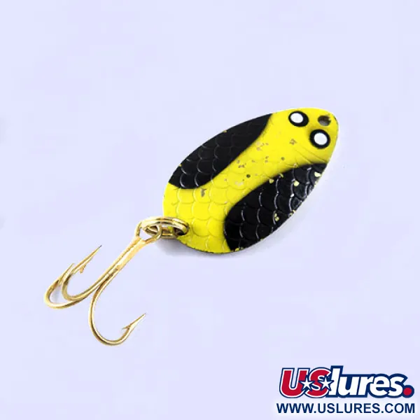 Wright & McGill Pay-Master Lepel, Geel/Zwart/Messing, 7g, #1054