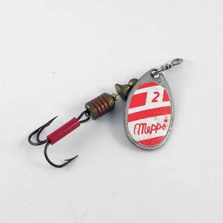 Mepps Aglia 2 Spinner, Nikkel / Wit / Rood, 4.5g, Gestreept, #1082