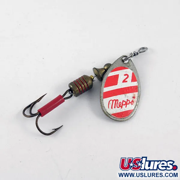 Mepps Aglia 2 Spinner, Nikkel / Wit / Rood, 4.5g, Gestreept, #1082