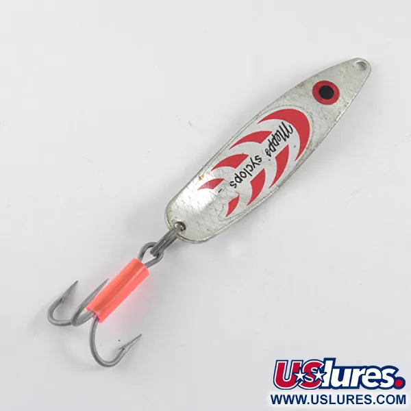 Mepps Syclops 2 Lepel, Nikkel / Rood, 17g, Golfgrafiek, #1108