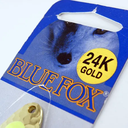 Blue Fox Pixee Lepel, Geel/24K Verguld, 7g, Egg-Sac, #1134