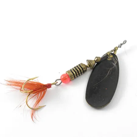 Mepps Black Fury 4 Dressed Spinner, Zwart/Rood, 9g, Gevederde Dreg, #1149