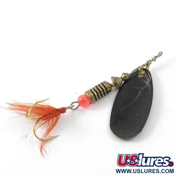 Mepps Black Fury 4 Dressed Spinner, Zwart/Rood, 9g, Gevederde Dreg, #1149