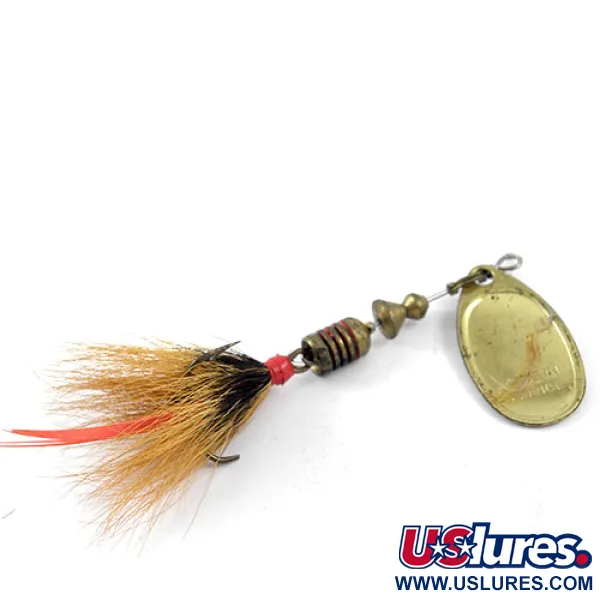 Mepps Aglia 2 dressed Spinner, Messing, 4,7g, Natuurhaar-dreg, #1156