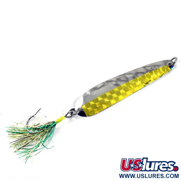 Luhr Jensen Flutter Spoon Lepel, Nickel / Yellow, 4g, Tinsel, #1166