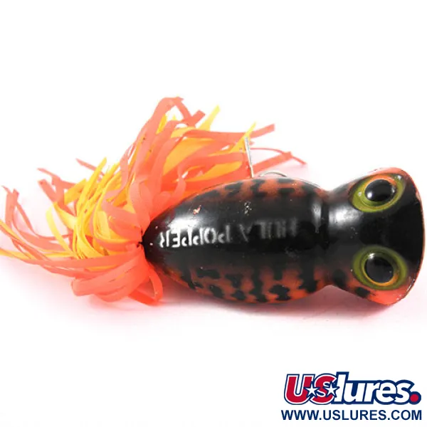Fred Arbogast Hula Popper Popper, Tiger, 14g, Rubberen Skirt, #1189