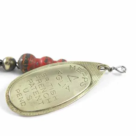 Mepps Aglia 4 Spinner, Messing, 9g, gevlekte kralen, #1347