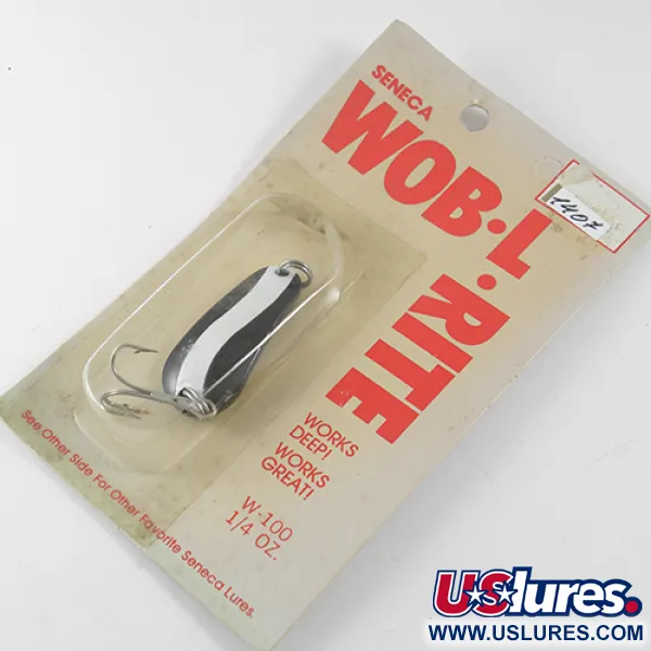 Seneca Wob-L-Rite Lepel, Zwart / Wit, 7g, Diep Water, #1407