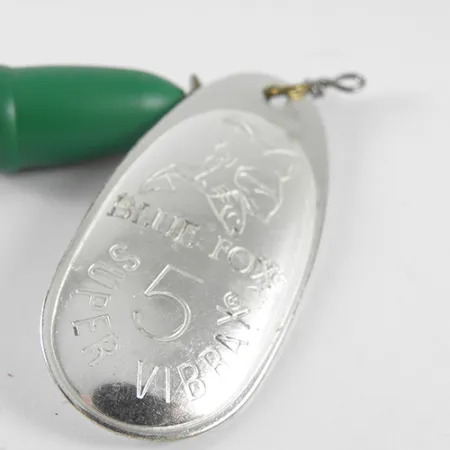 Blue Fox Super Vibrax 5 Spinner, Nikkel / Groen, 13g, Vibratie, #1504