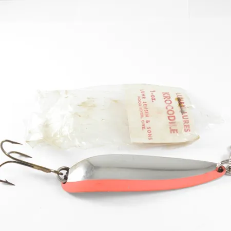 Luhr Jensen Krocodile Lepel, Nikkel/Rood, 28g, Slank profiel, #1509