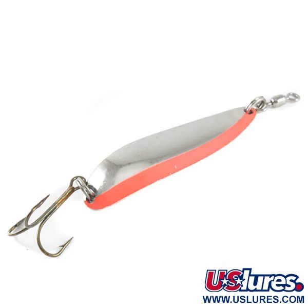 Luhr Jensen Krocodile Lepel, Nikkel/Rood, 28g, Slank profiel, #1509