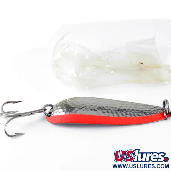 Luhr Jensen Krocodile Lepel, Nikkel/Oranje, 28g, Gehamerd, #1531