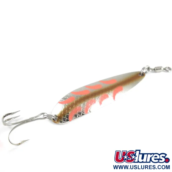 Luhr Jensen Krocodile Lepel, Nikkel / Rood, 28g, Verre Worpen, #1533