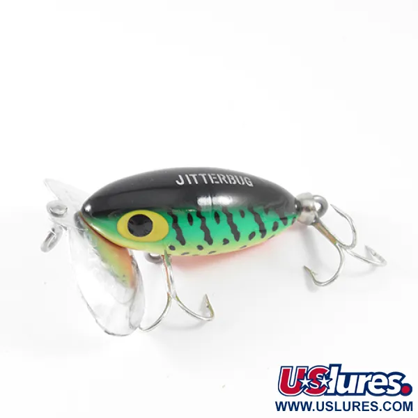 Fred Arbogast Jitterbug Oppervlaktelure, Fire Tiger, 7g, Metaal, #1570