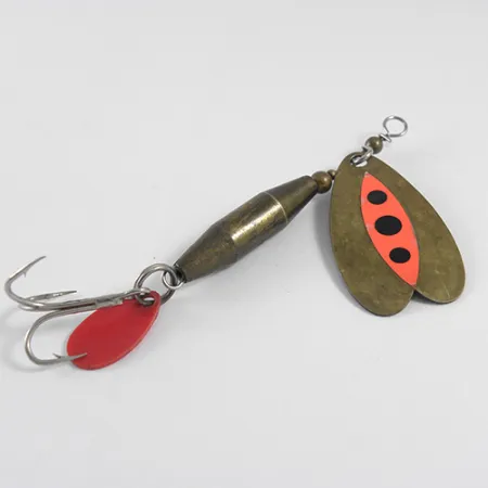 Luhr Jensen Les Davis Bolo Spinner, Messing / Oranje, 10g, #1608