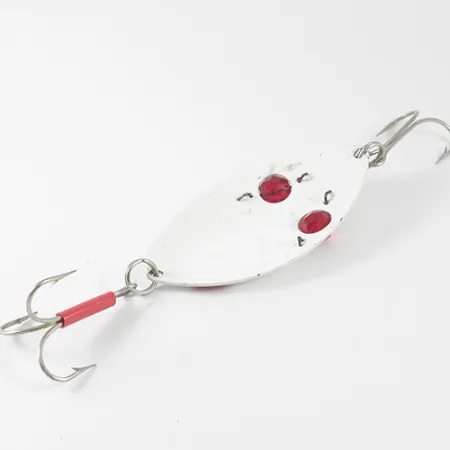 Eppinger Red Eye Wiggler Lepel, Rood / Wit, 25g, Glazen ogen, #1658