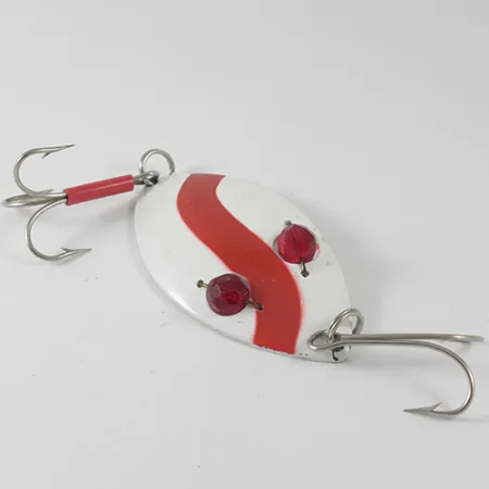 Eppinger Red Eye Wiggler Lepel, Rood / Wit, 25g, Glazen ogen, #1658