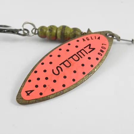 Mepps Aglia Long 4 Spinner, Messing/Oranje, 17g, Wilgenblad, #1703