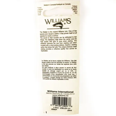 Williams Wabler W50 UV Lepel, Goud/Zilver/Rood, 14g, UV-rand, #1730